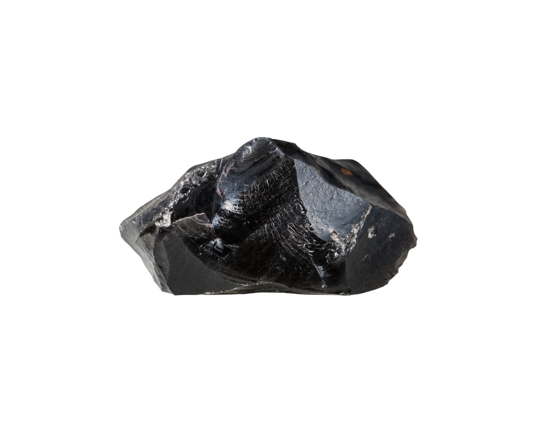 Pierre naturelle d'obsidienne noire