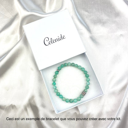 Bracelet crée avec un kit de bijoux en perles d'amazonite.